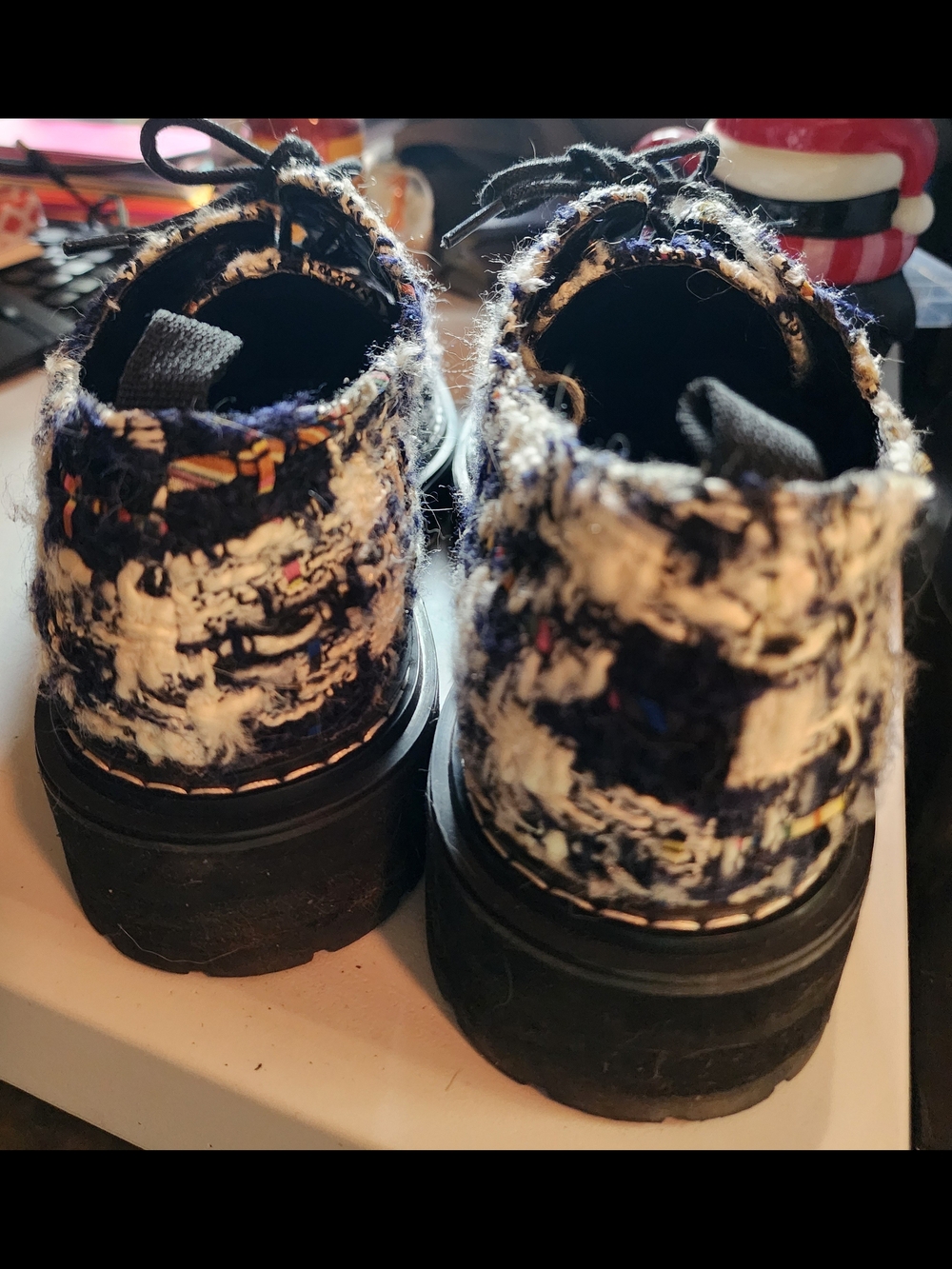 Steve Madden Navy & White Tweed Oxfords - Picture 7 of 8